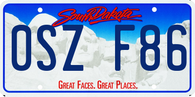 SD license plate 0SZF86