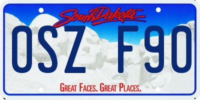 SD license plate 0SZF90