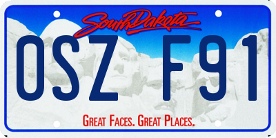 SD license plate 0SZF91