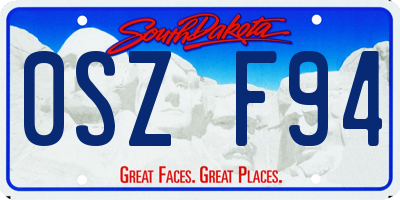 SD license plate 0SZF94