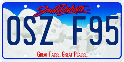 SD license plate 0SZF95