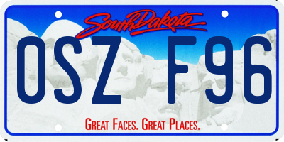 SD license plate 0SZF96