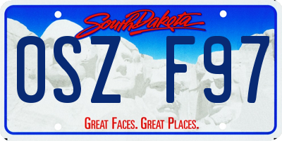 SD license plate 0SZF97