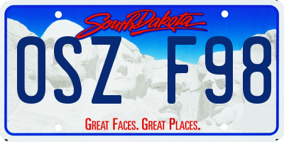 SD license plate 0SZF98