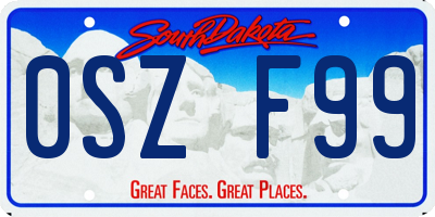 SD license plate 0SZF99