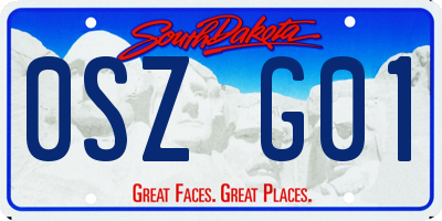 SD license plate 0SZG01
