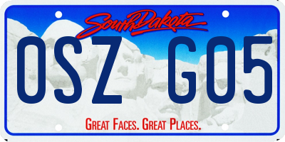 SD license plate 0SZG05