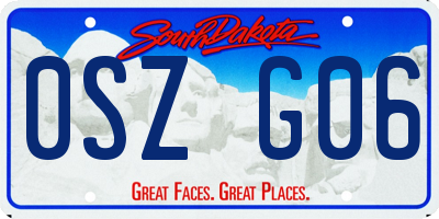 SD license plate 0SZG06