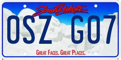 SD license plate 0SZG07