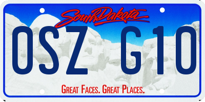 SD license plate 0SZG10