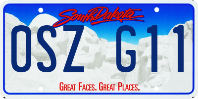 SD license plate 0SZG11