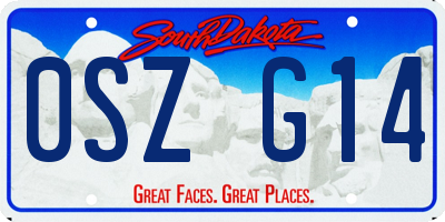 SD license plate 0SZG14