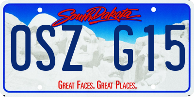 SD license plate 0SZG15