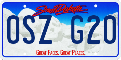 SD license plate 0SZG20