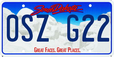 SD license plate 0SZG22