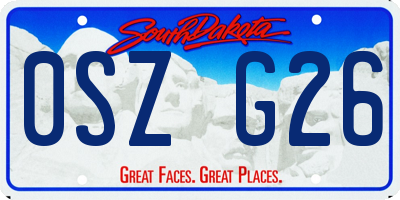 SD license plate 0SZG26