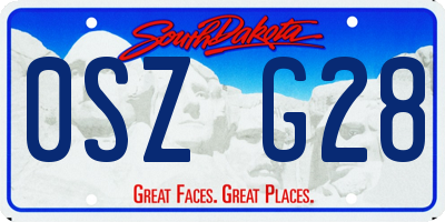 SD license plate 0SZG28