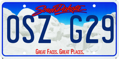 SD license plate 0SZG29