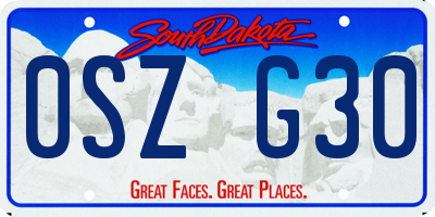 SD license plate 0SZG30