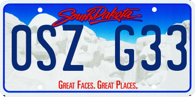 SD license plate 0SZG33