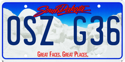 SD license plate 0SZG36