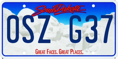 SD license plate 0SZG37
