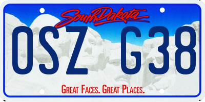 SD license plate 0SZG38