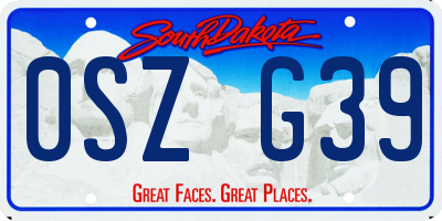 SD license plate 0SZG39