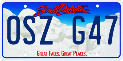 SD license plate 0SZG47