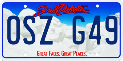 SD license plate 0SZG49
