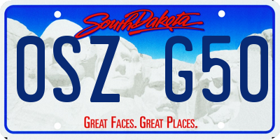 SD license plate 0SZG50
