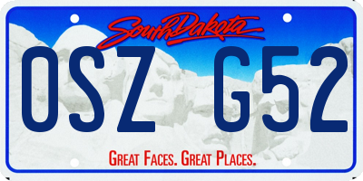 SD license plate 0SZG52