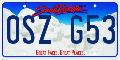 SD license plate 0SZG53