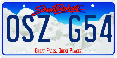SD license plate 0SZG54