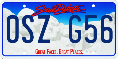 SD license plate 0SZG56