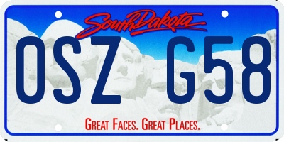 SD license plate 0SZG58