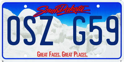SD license plate 0SZG59