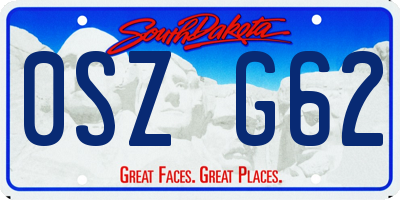 SD license plate 0SZG62