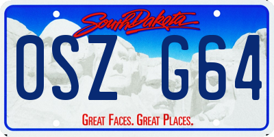 SD license plate 0SZG64