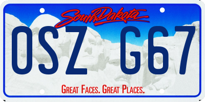 SD license plate 0SZG67