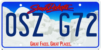 SD license plate 0SZG72