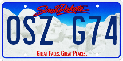 SD license plate 0SZG74