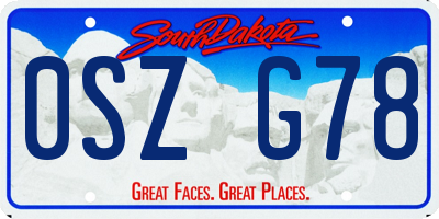 SD license plate 0SZG78