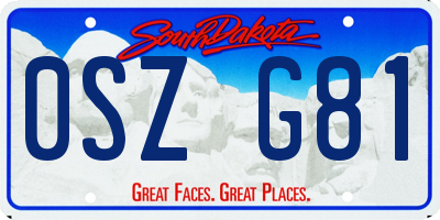 SD license plate 0SZG81