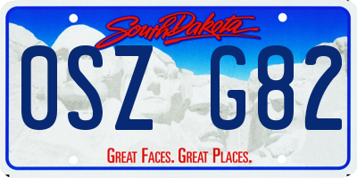 SD license plate 0SZG82