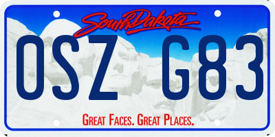 SD license plate 0SZG83