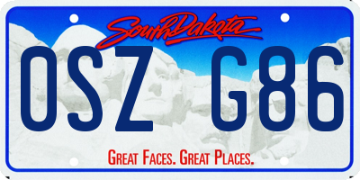 SD license plate 0SZG86