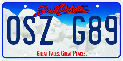 SD license plate 0SZG89
