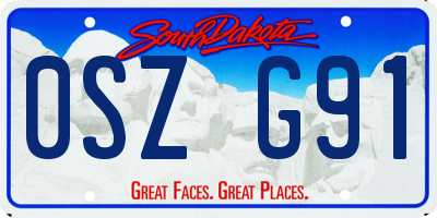 SD license plate 0SZG91