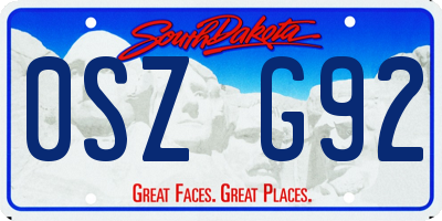 SD license plate 0SZG92